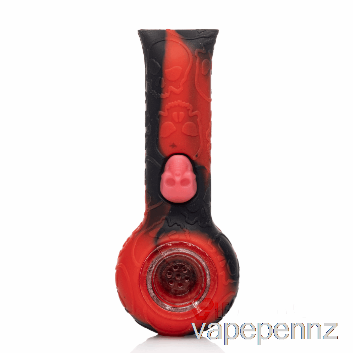 Stratus Silicone Skull Hand Pipe Crimson (Black / Red) VAPE NZ
